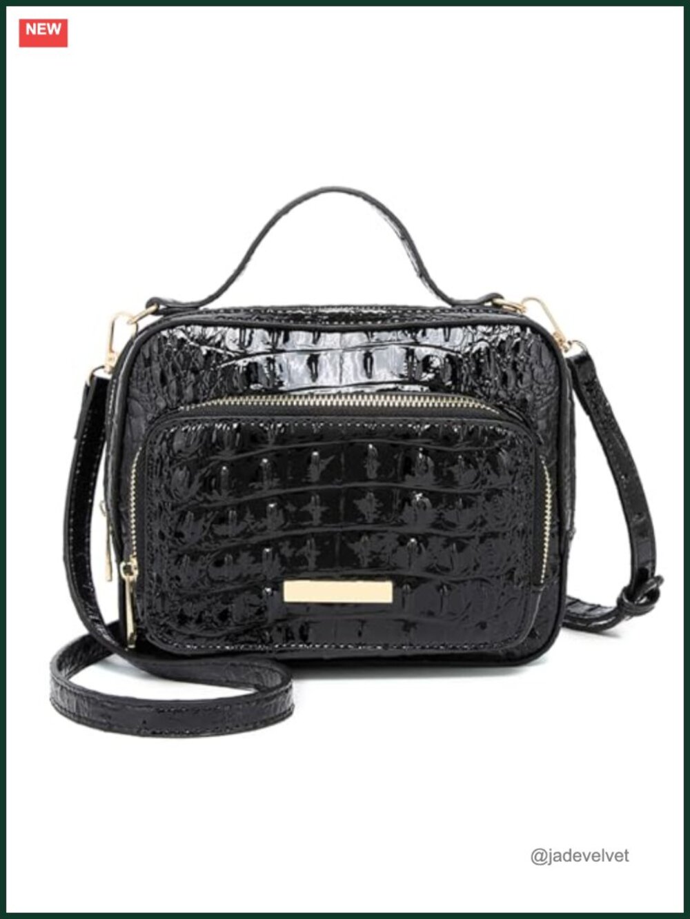 Women's Vegan Leather Mini Top Handle Satchel Bag with Adjustable Crossbody
